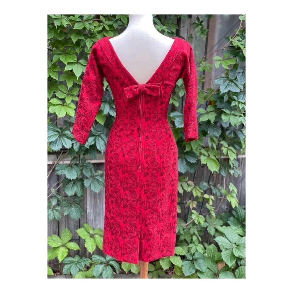 1950s Wiggle Dress Mad Men Wool Coctail Midi Party